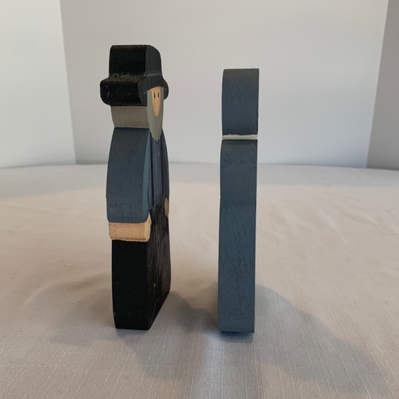 Primitive Folk wood painted Art Amish couple - Picture 3 of 9